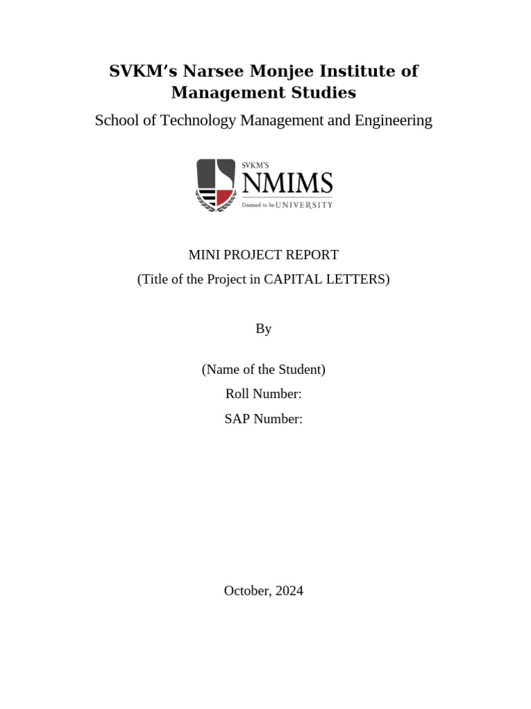 Mini Project Report Format | PDF