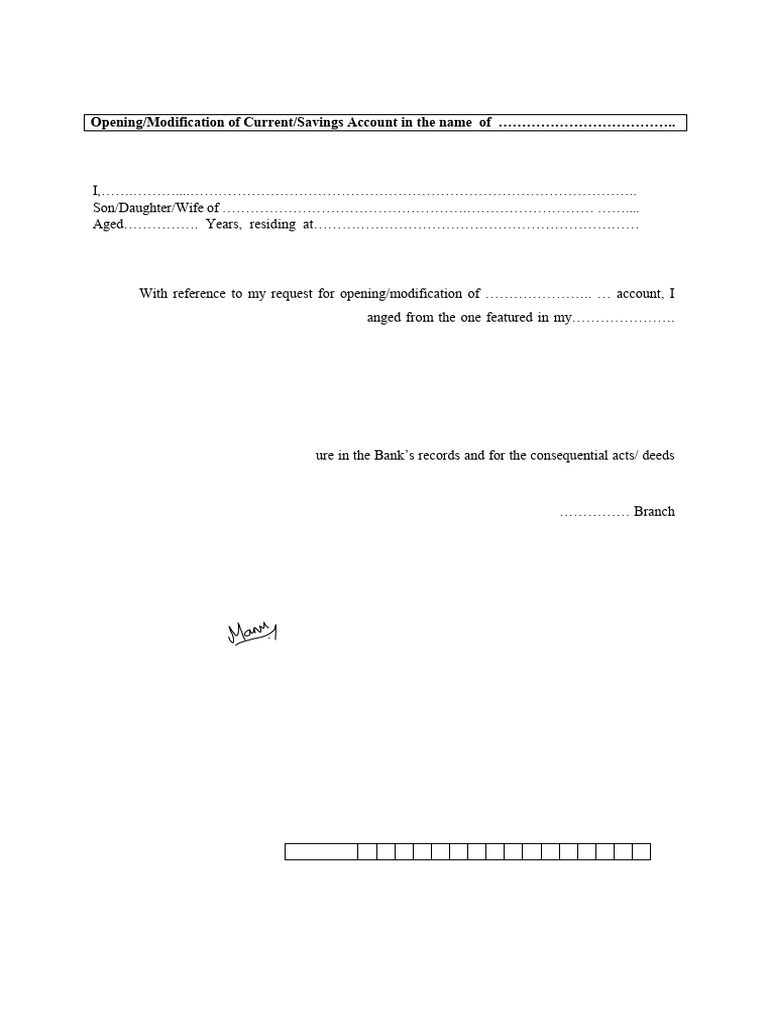 Signature Change Declaration Form | PDF