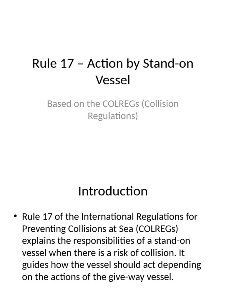 Simplifying COLREG Rule 17 Actions | PDF