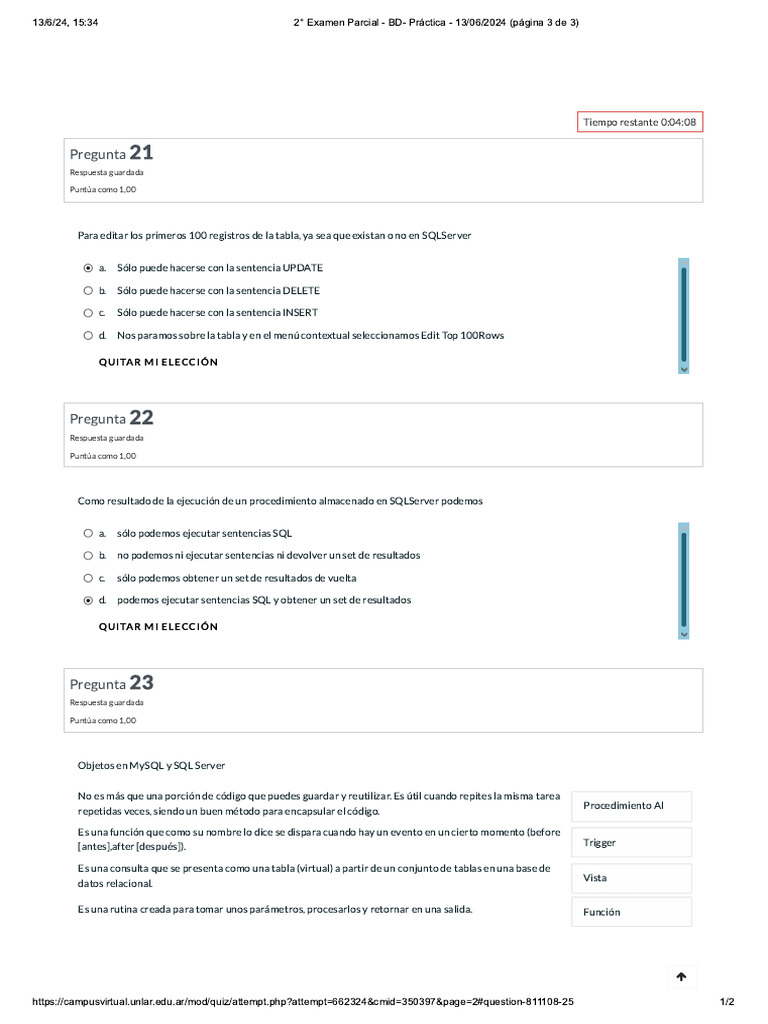 2 Examen Parcial - BD - Practica - 13-06-2024 Pagina 3 de 3 | PDF