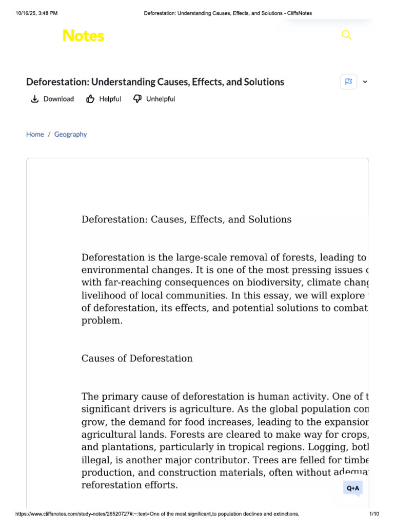Deforestation | PDF