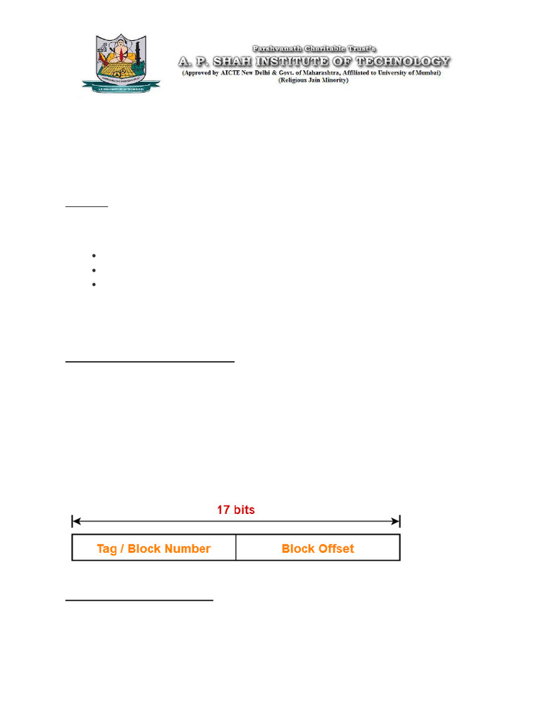 Sums On Fully Associative Cache Mapping Techniques | PDF | Cpu Cache | Bit