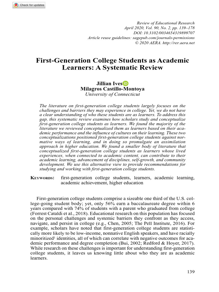 First-Generation College Students as Learners | PDF | Methodology ...