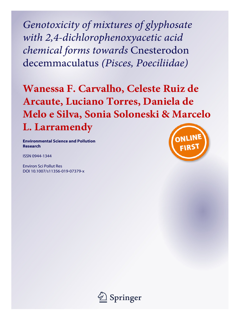 Glyphosate and 2,4-D Genotoxicity in Fish | PDF | Herbicide | Toxicity