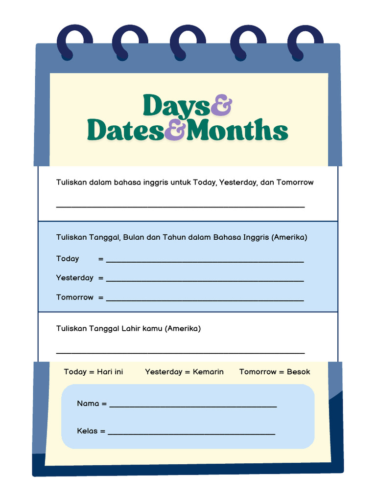 English Dates and Days Guide | PDF