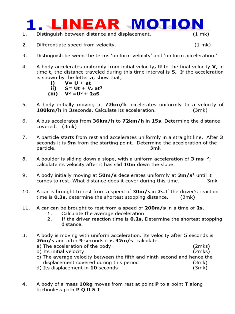 Physics Concepts: Motion and Acceleration | PDF | Force | Acceleration