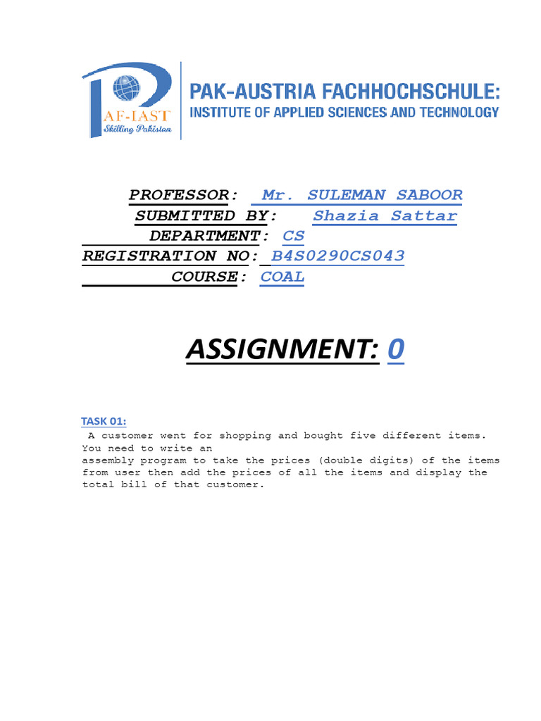 Assembly Programming Assignments Guide | PDF | Software Engineering ...