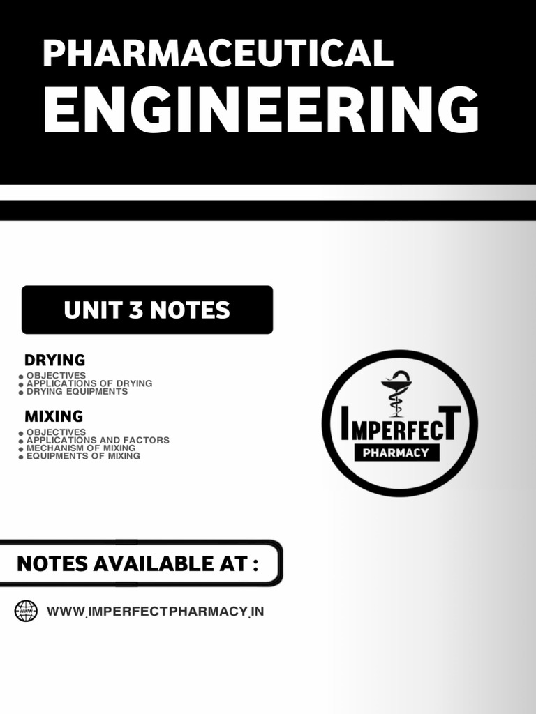 Unit 3 Pharmaceutical Engineering Notes | PDF