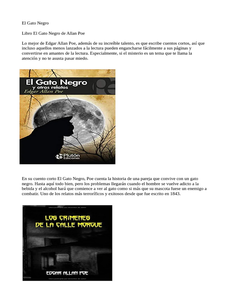 Cuentos cortos de terror de Poe | PDF | Edgar Allan Poe | Los ...