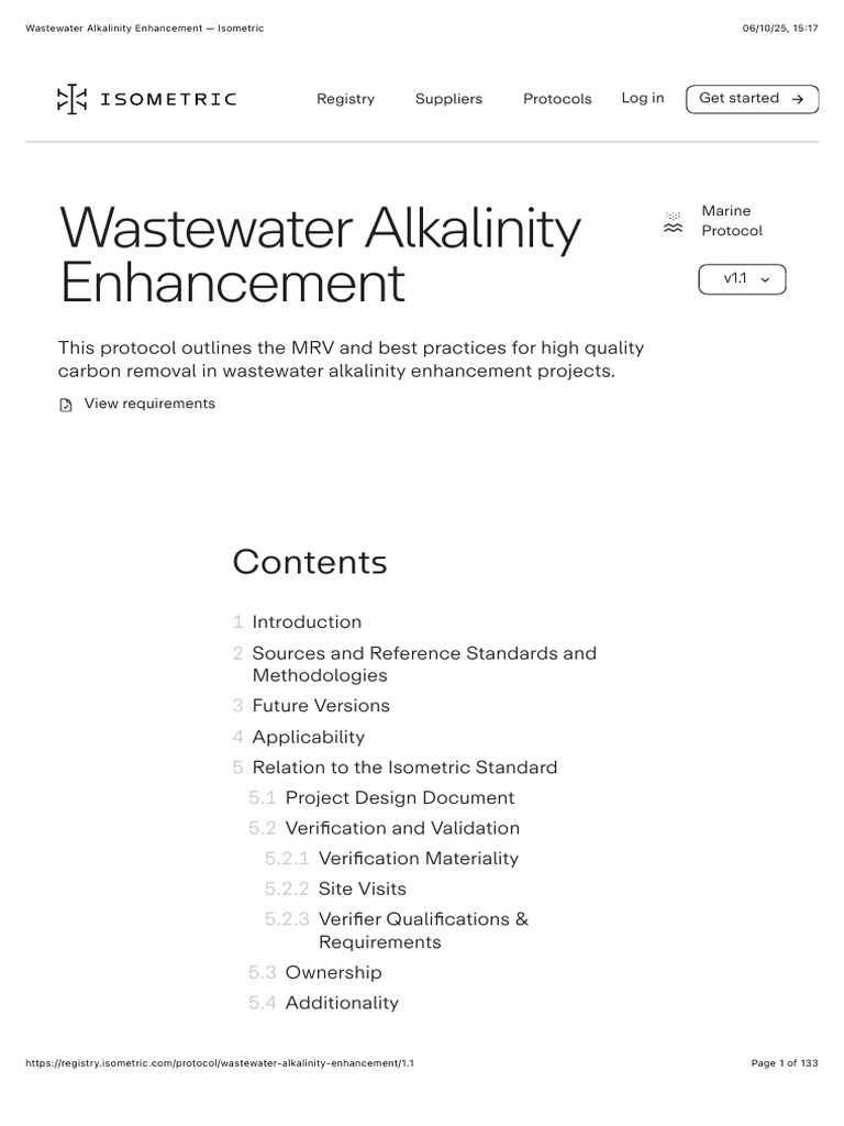 Wastewater Alkalinity Enhancement Protocol | PDF | Sewage Treatment ...