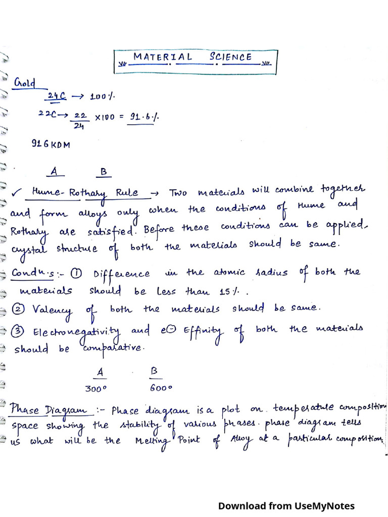 Material Science Full Notes PDF | PDF