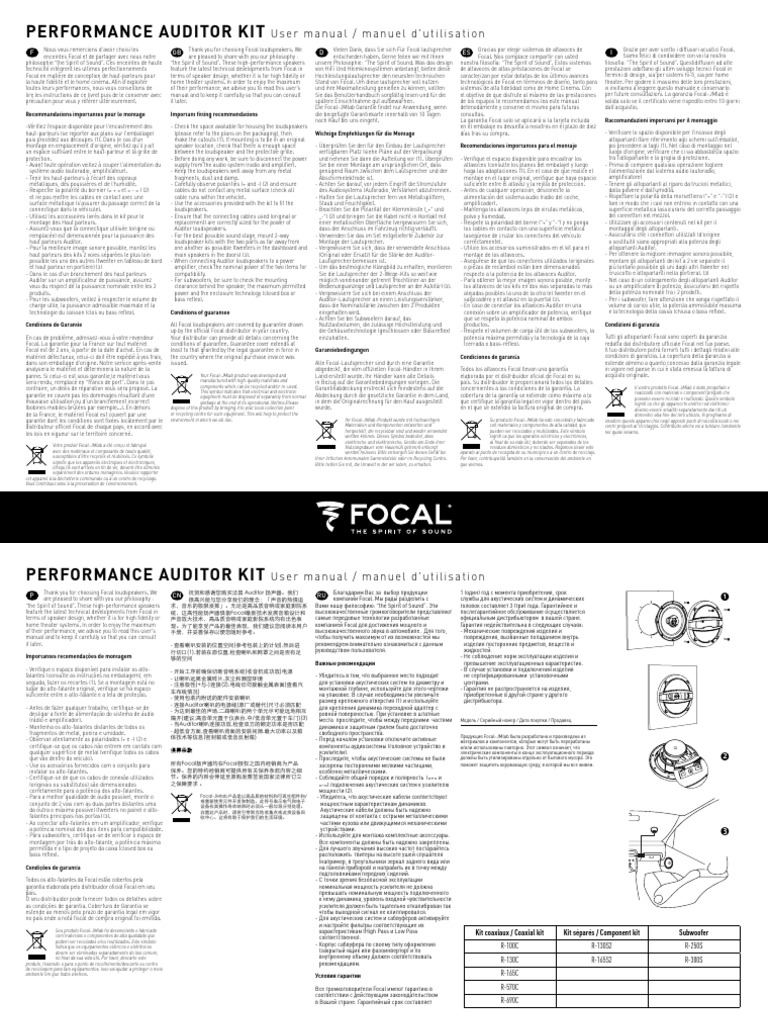 Focal Loudspeakers User Manual | PDF | Audio Electronics | Electronics