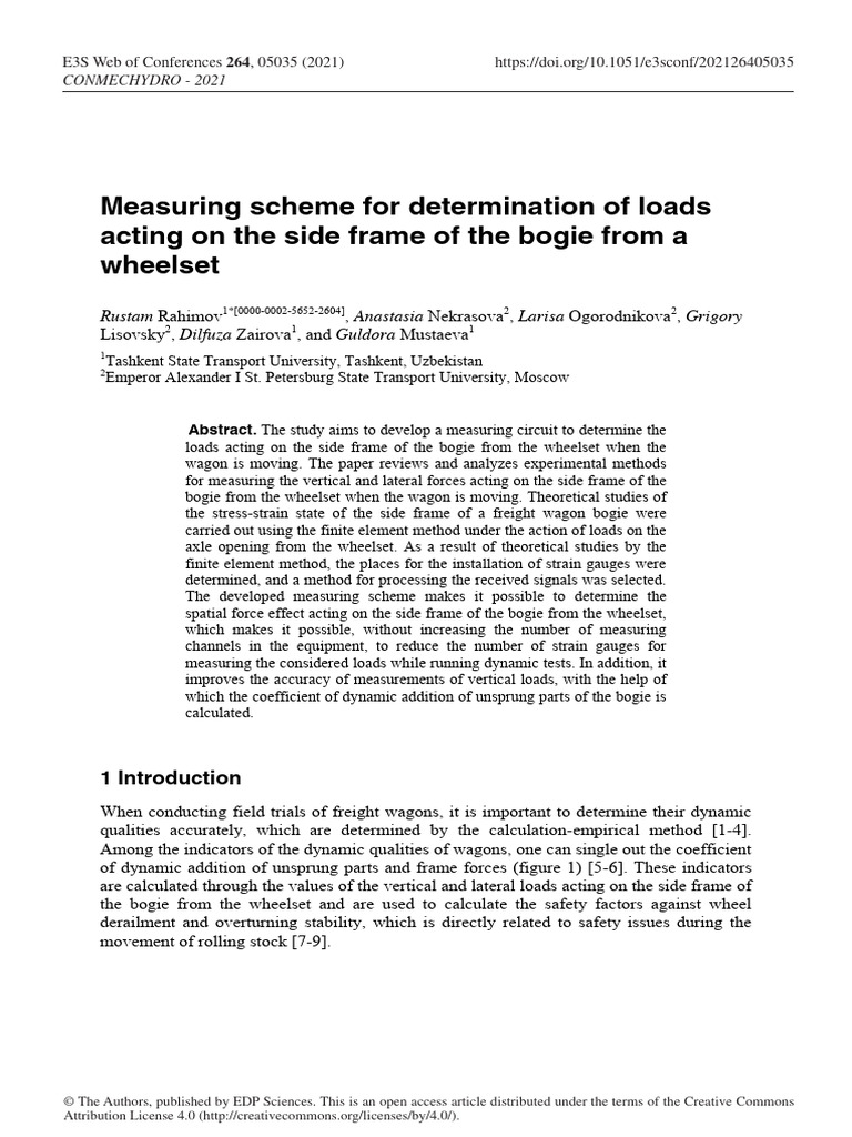 Bogie Side Frame Load Measurement Method | PDF | Deformation ...