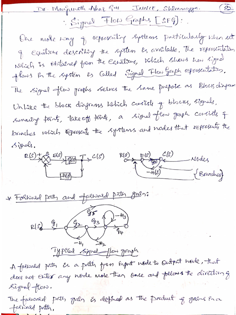 Signal Flow Graph Notes Vtu Helpful For Exam | PDF
