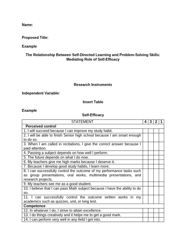 Self-Directed Learning & Problem-Solving Skills | PDF | Self Efficacy ...