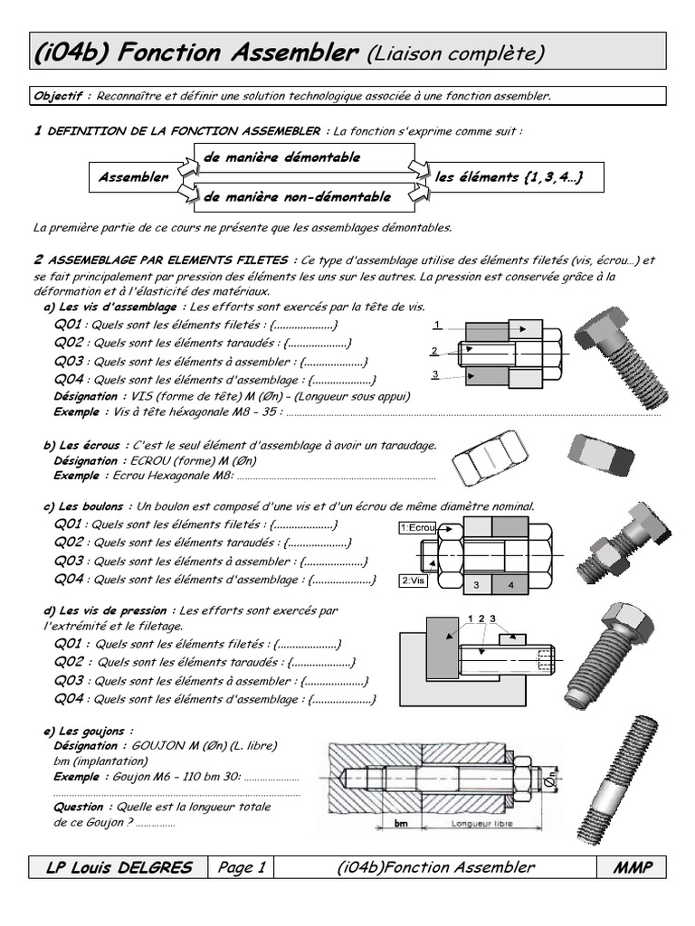 Guide sur la Fonction Assembler MMP | PDF | Écrou | Vis de fixation