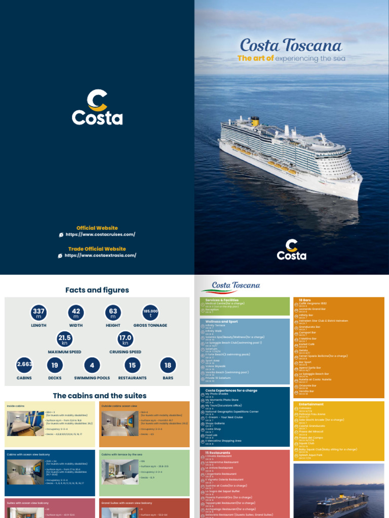 Costa Toscana Dining and Amenities Guide | PDF | Shipping | Ships