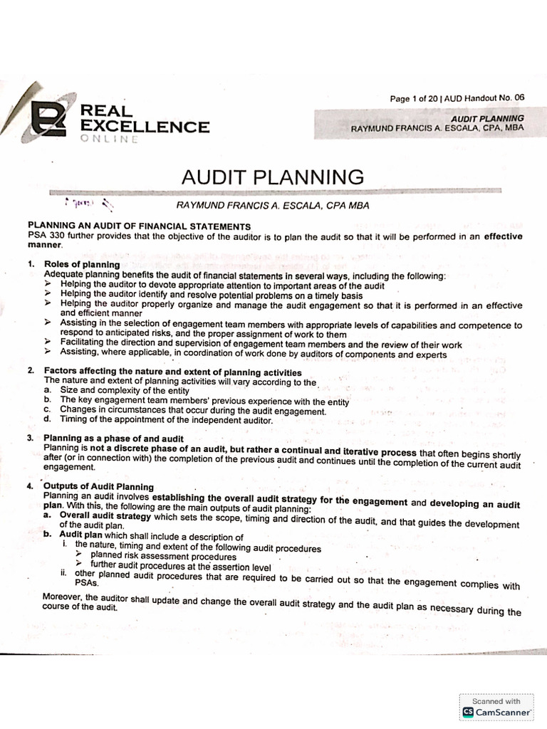Audit Planning Internal Control Consideration | PDF