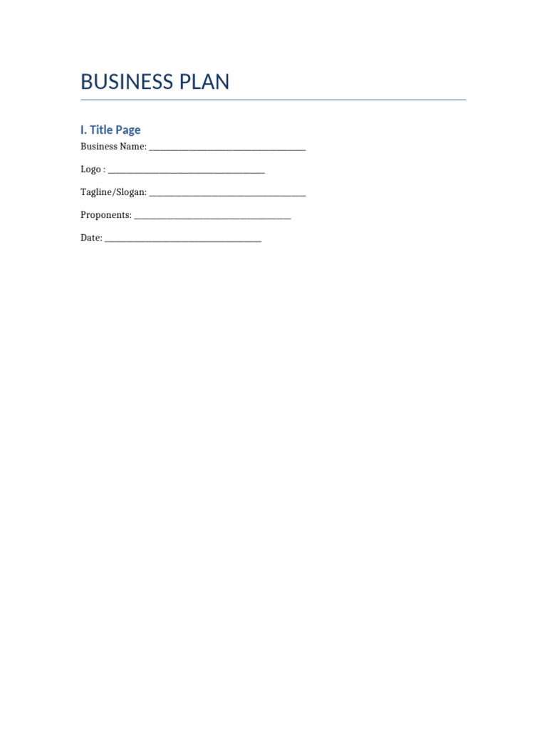 Comprehensive Business Plan Template | PDF | Business | Sales