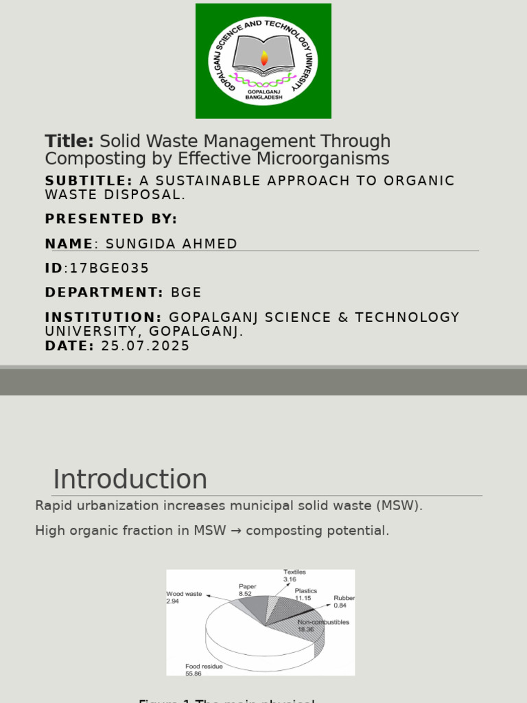 Presentation On Solid Waste Management Through Composting | PDF ...