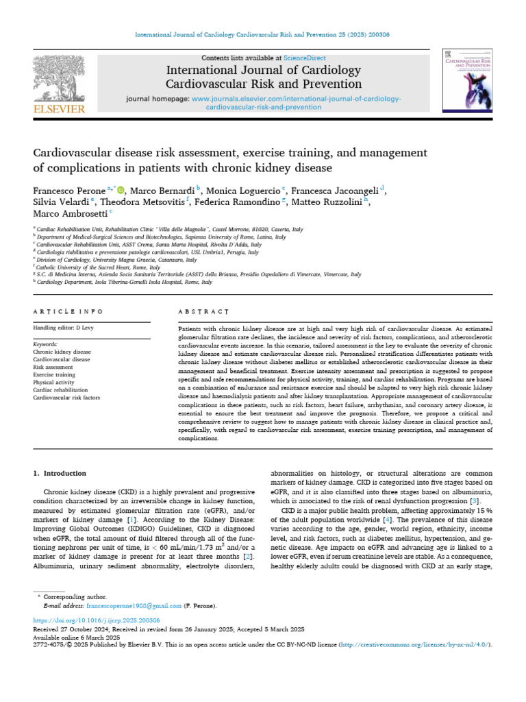 Managing Cardiovascular Risk in CKD | PDF | Chronic Kidney Disease | Kidney