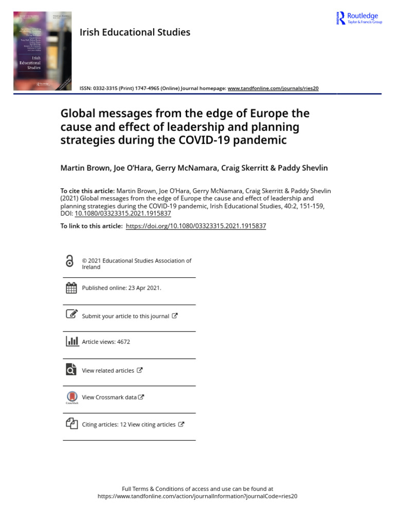 Global Messages From The Edge of Europe The Cause and Effect of ...
