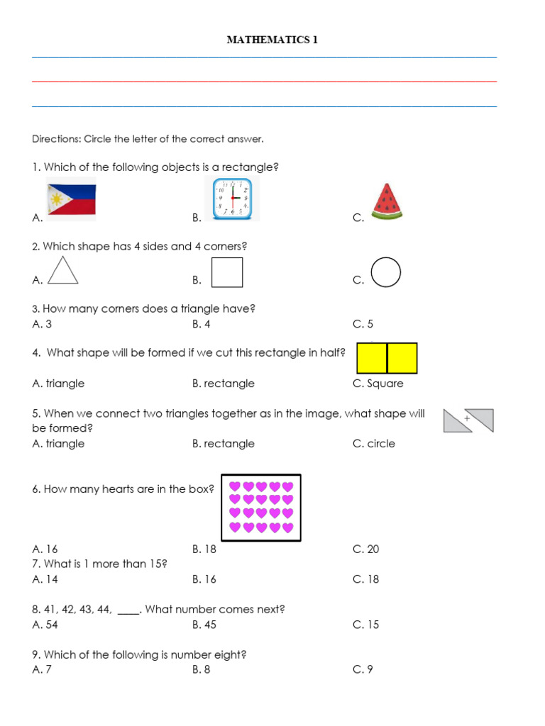 Q1 MATH PT With TOS | PDF | Shape | Chess Openings