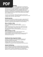 Basics of Partitioning