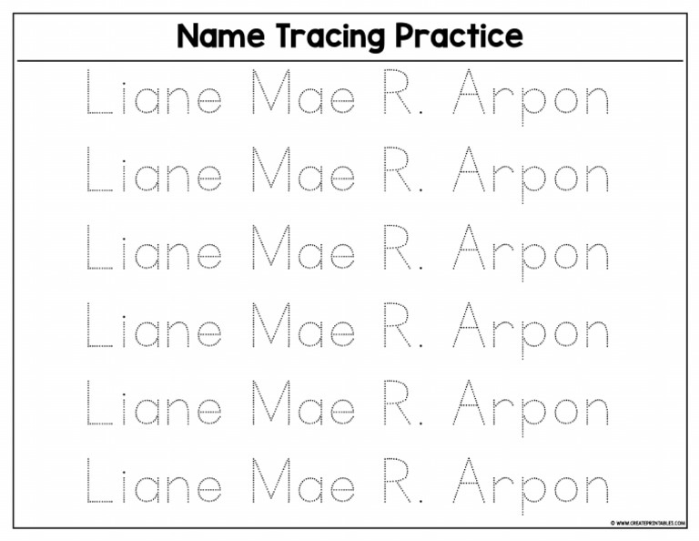 Name Tracing Practice 78BF D850 F503 | PDF