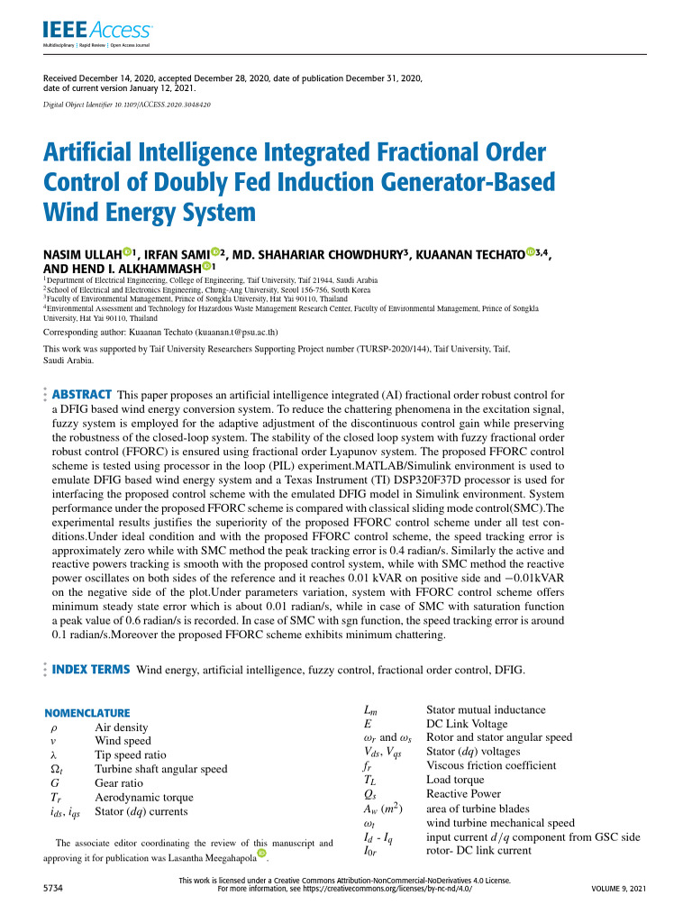 AI-Enhanced Control for Wind Energy Systems | PDF | Electric Generator ...