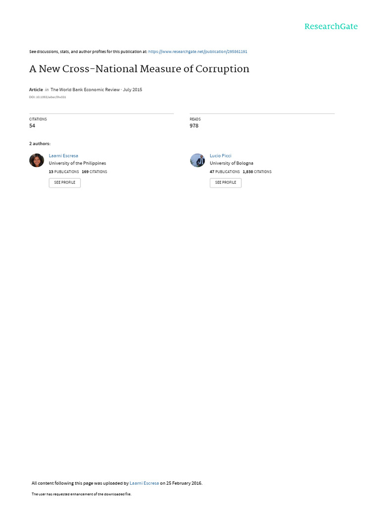New Cross-National Corruption Index | PDF | Corruption | Bribery