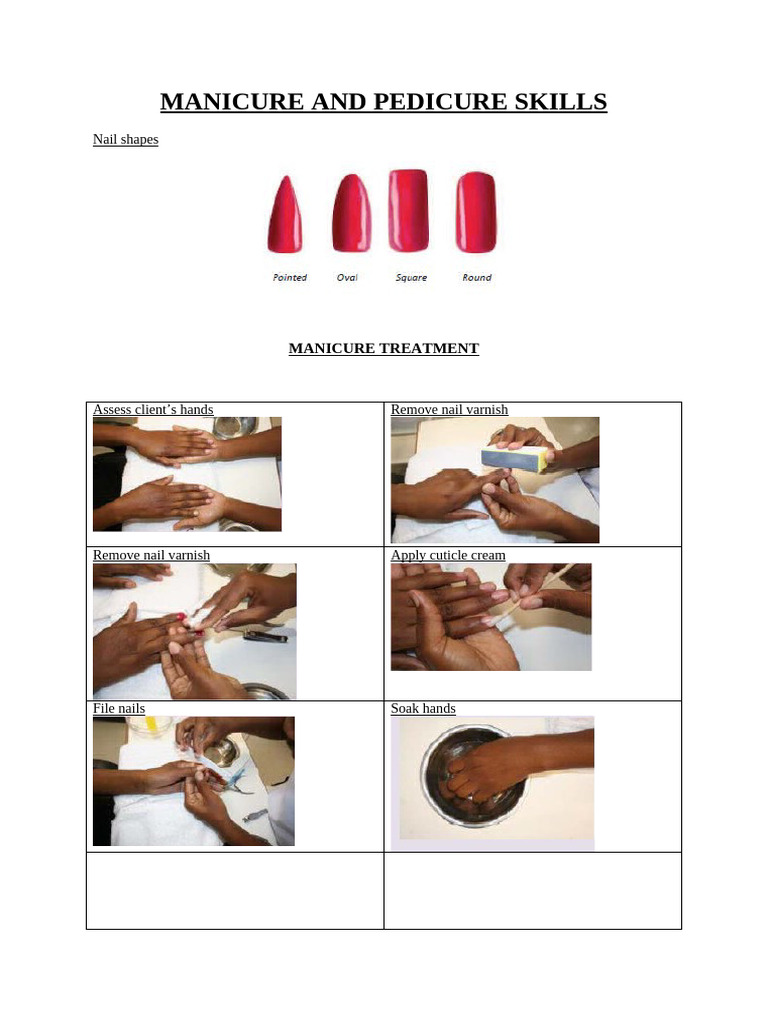 Manicure and Pedicure Techniques Guide | PDF