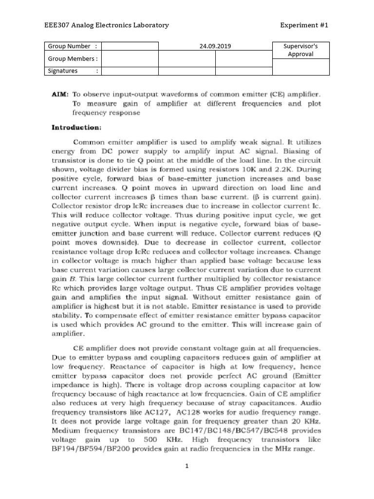 Eee307 Lab2 | PDF