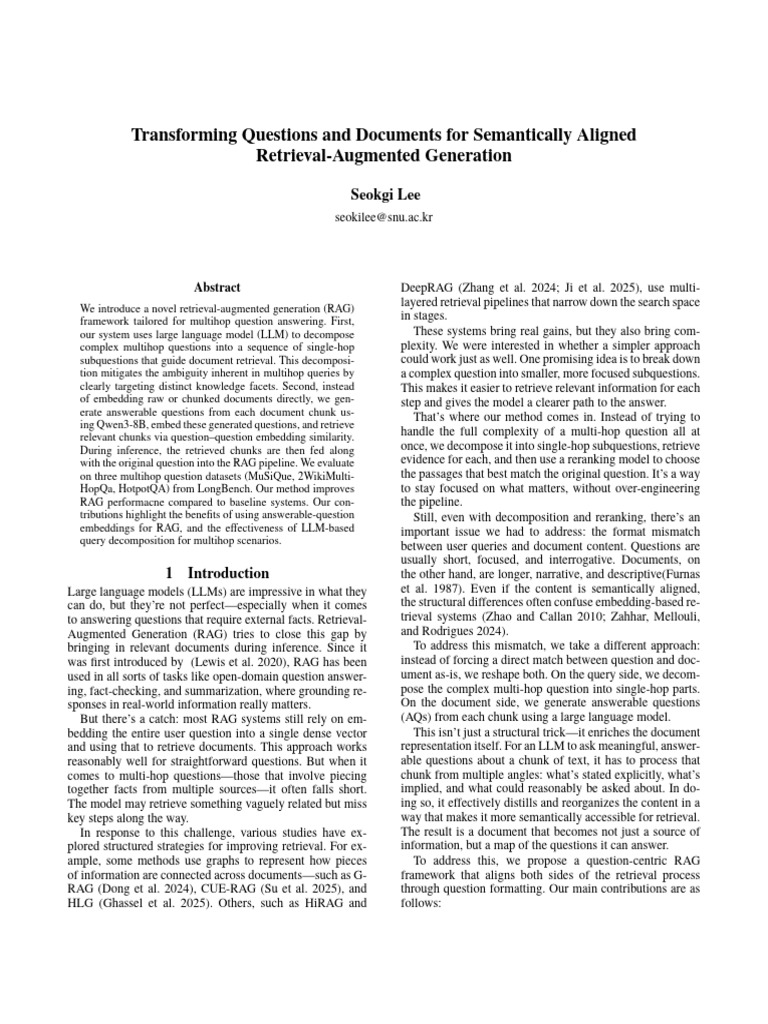 RAG Framework for Multihop QA Optimization | PDF | Information Science ...
