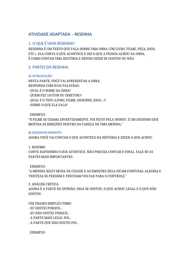 Como Escrever uma Resenha Simples | PDF
