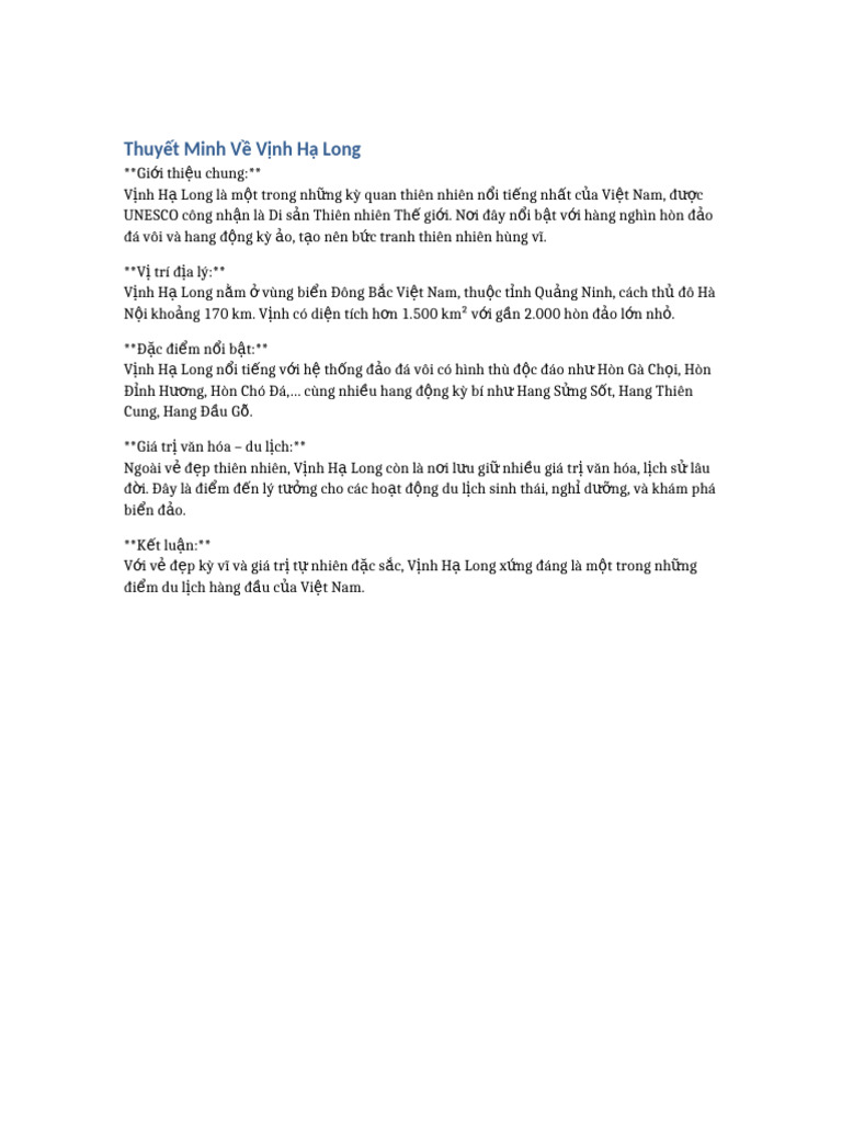 Vinh Ha Long | PDF