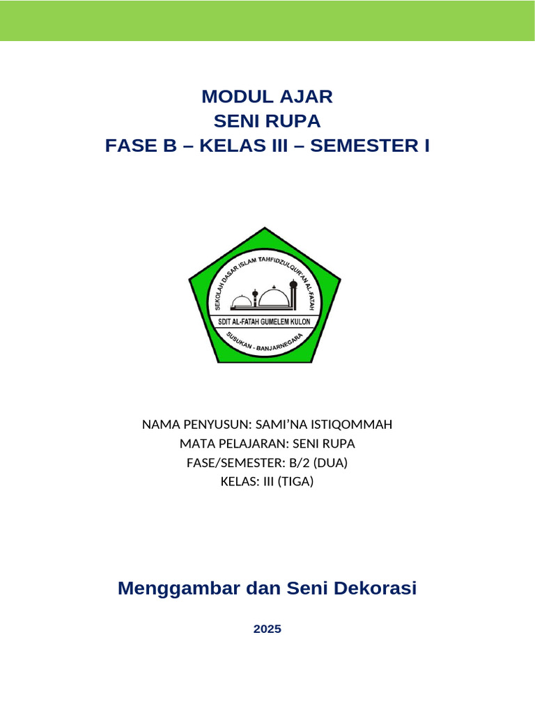 Modul Seni Rupa Kelas 3 SD Merdeka | PDF