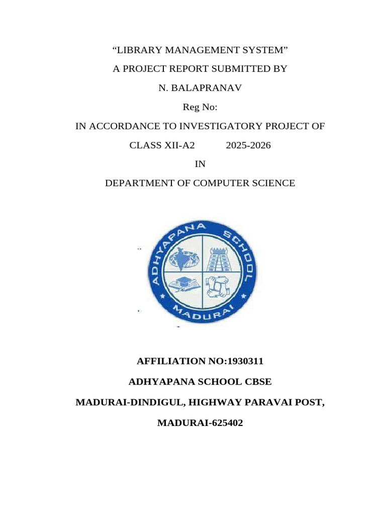 Library Management System Project Report | PDF | Software Testing ...
