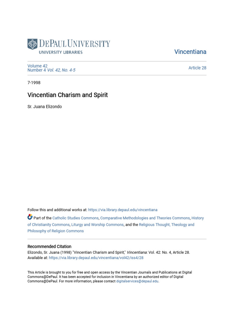 Vincentian Charism Explained | PDF | Spiritual Gift | God The Father