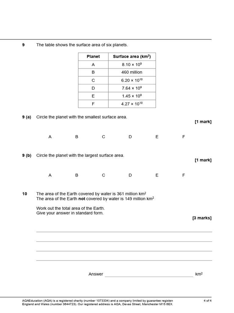Standard Form (F) QP - p4 | PDF