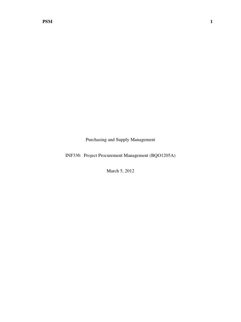 INF336-Wk5 - Research Paper | PDF | Supply Chain | Procurement