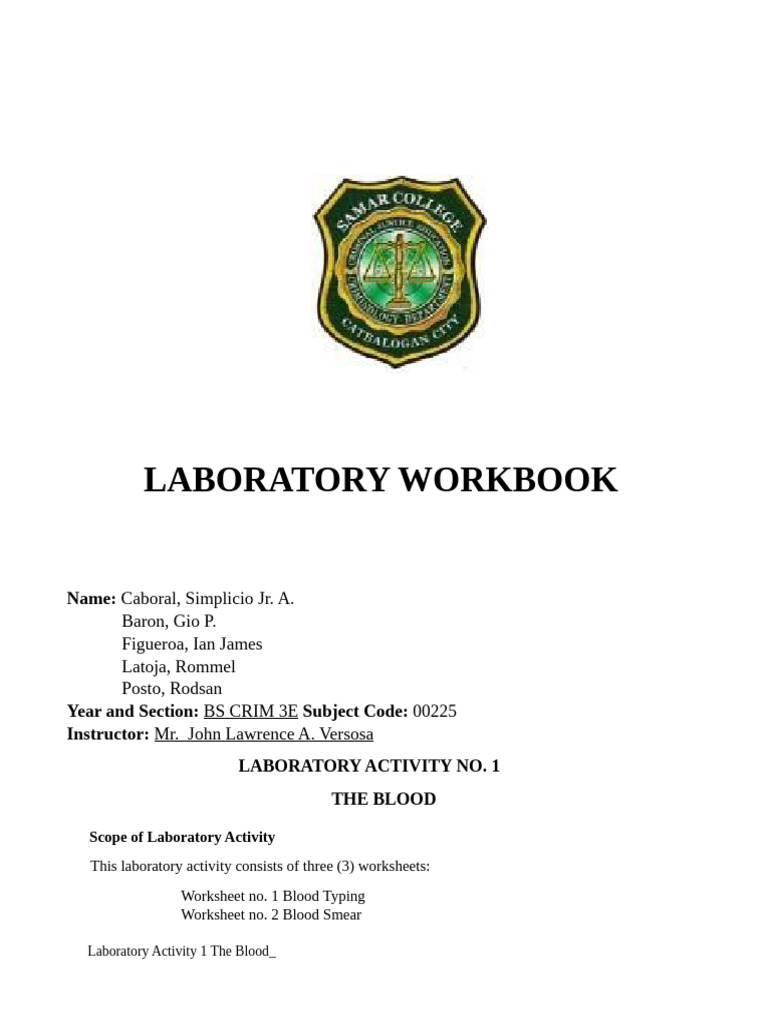 Laboratory Blood Analysis Sample | PDF | Blood Type | Blood