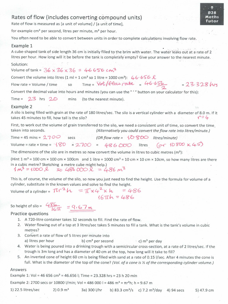 Rates of Flow Ans | PDF
