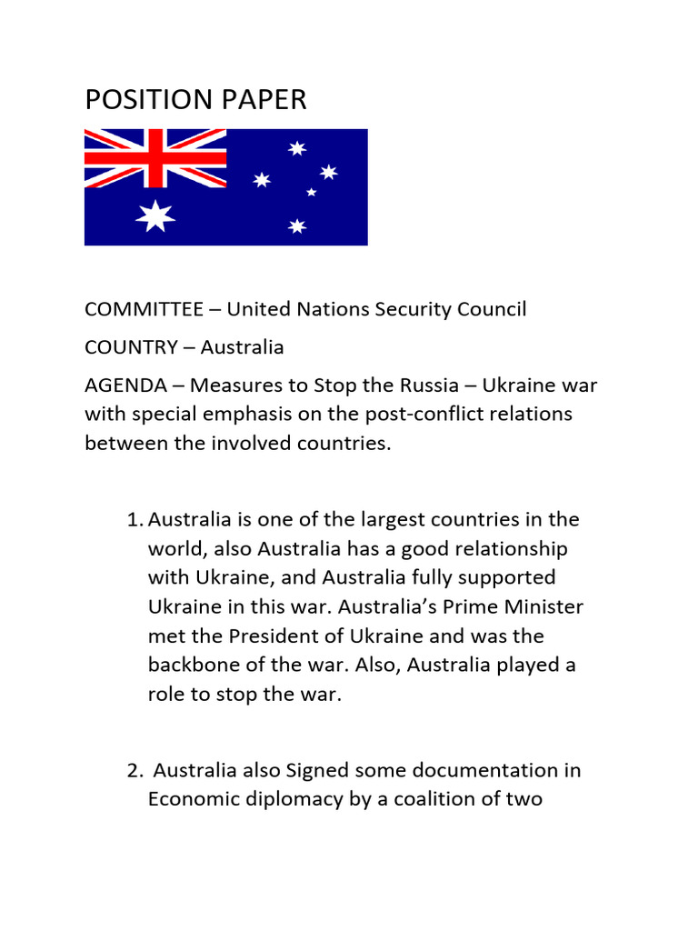 Position Paper UNSC Australia | PDF