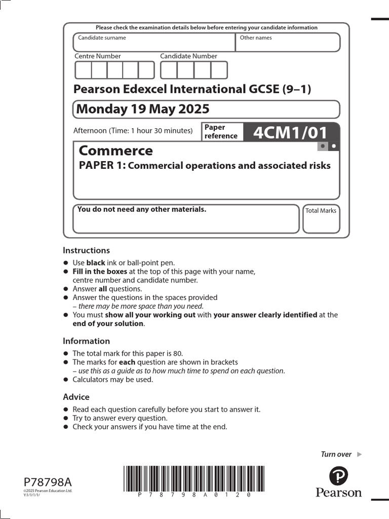 Commerce Paper 1: May 2025 Exam | PDF | Business | Economies