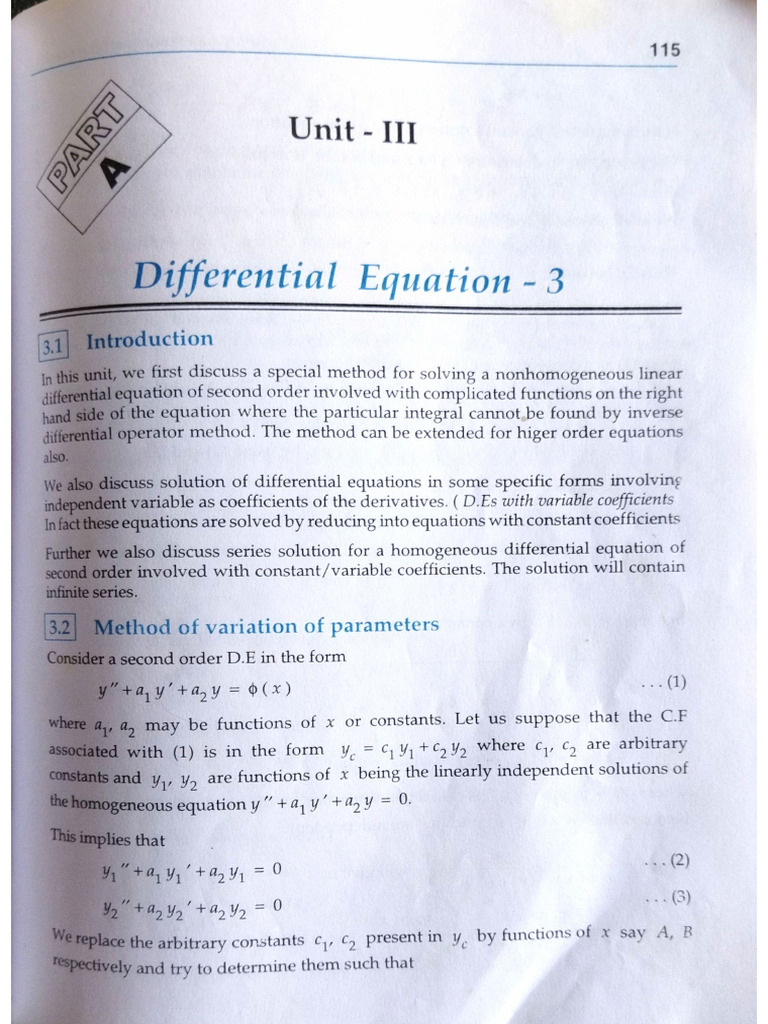 De-Variation of Parameters | PDF