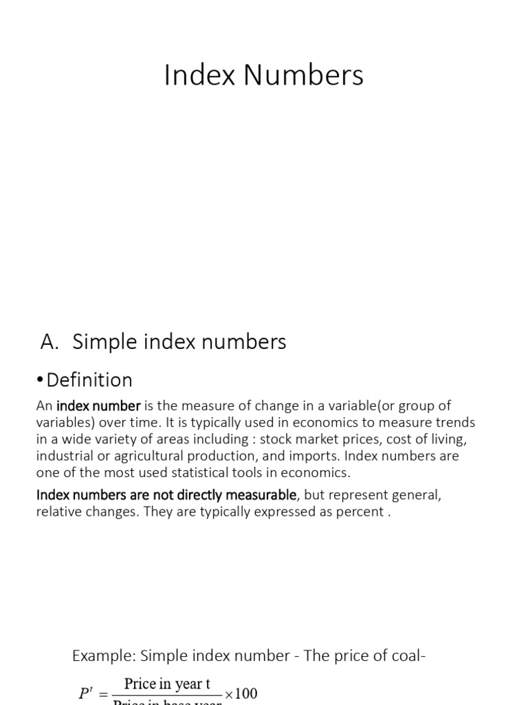 Understanding Index Numbers in Economics | PDF | Cost Of Living | Gini ...