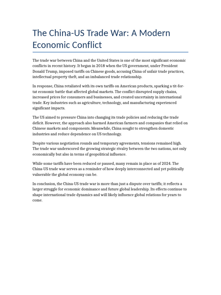 China US Trade War | PDF