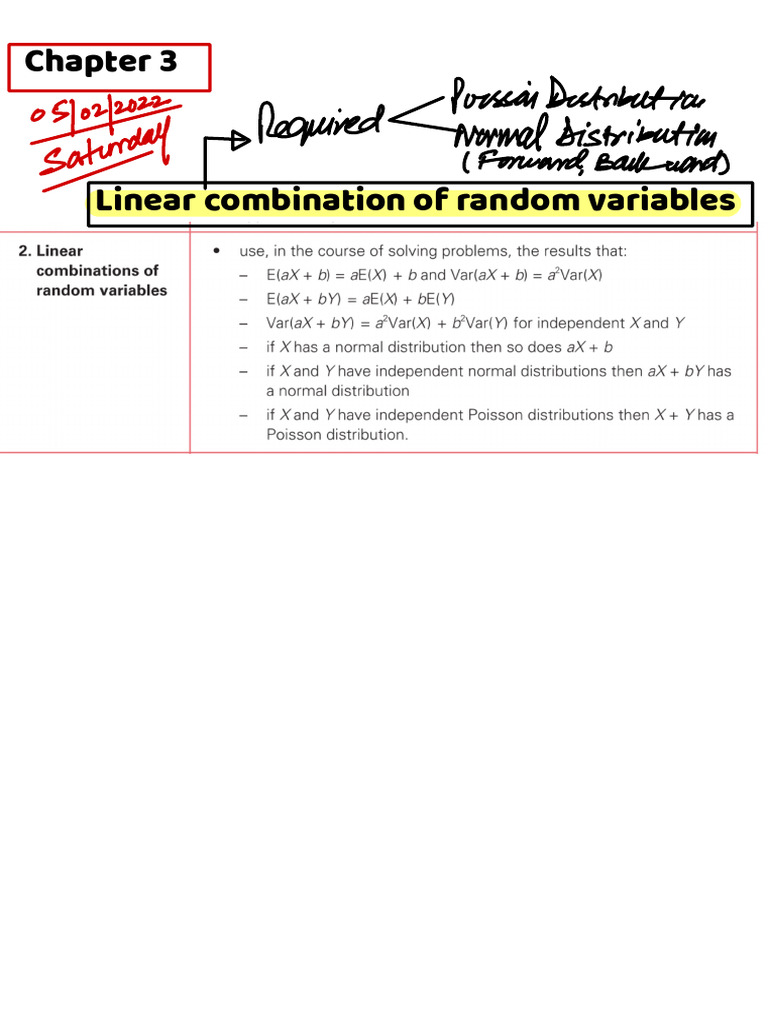 Linear Combinations of Random Variables | PDF | Measure Theory ...
