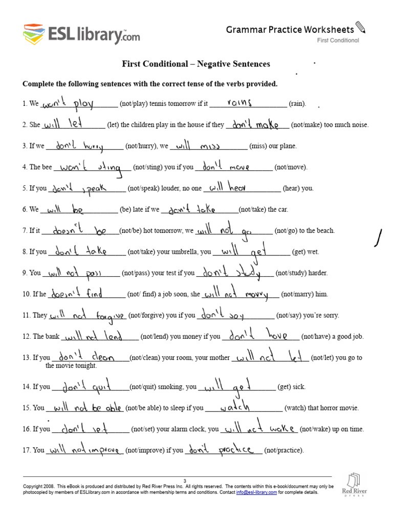 First Conditional Grammar Exercises | PDF